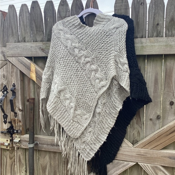 rave Sweaters - Rave cover up shawl/poncho one size fits all 2 pieces
